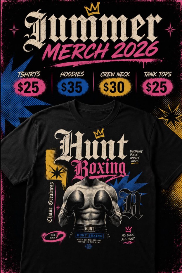 Hunt's Boxing Club Current Merch